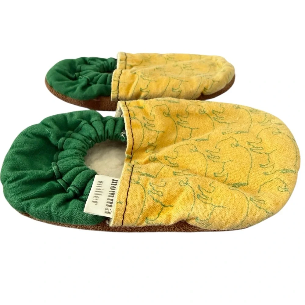 Cozy Green and Yellow Baby Booties
